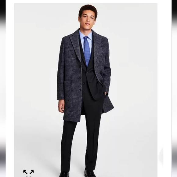 $495 B by Brooks Brothers Men's Plaid Wool Double-Face Overcoat Jacket Size 42L